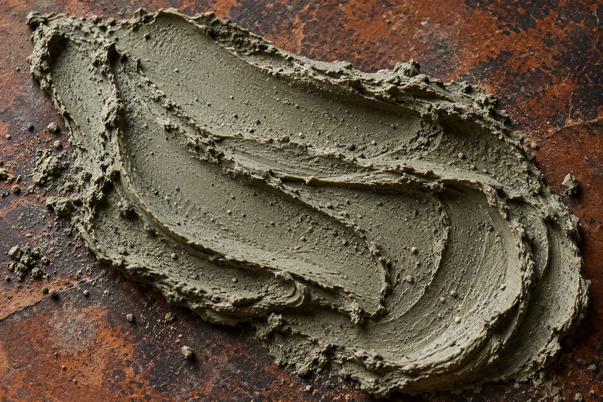 Textured palette smear of Mineral Purifying Clay Recovery Mask